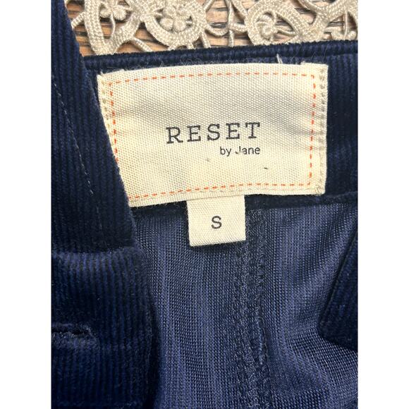 RESET by Jane Blue Velvet Rhinestone Button Pinafore Overall Romper Size… - Picture 8 of 10